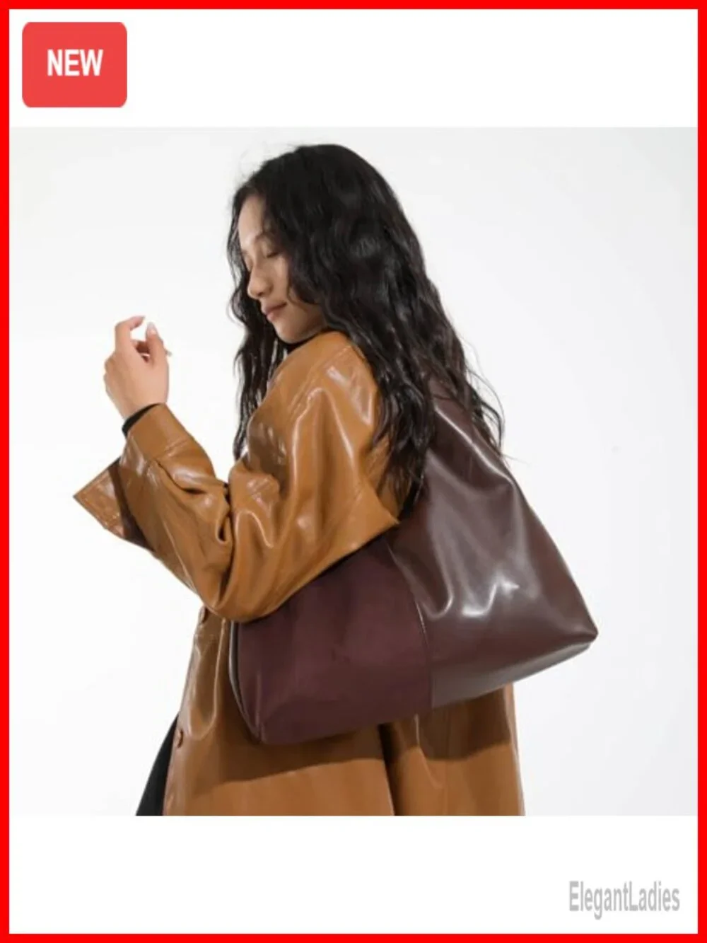 Suede Slouchy Hobo Bag Tote Handbag Faux Leather Shoulder Bag